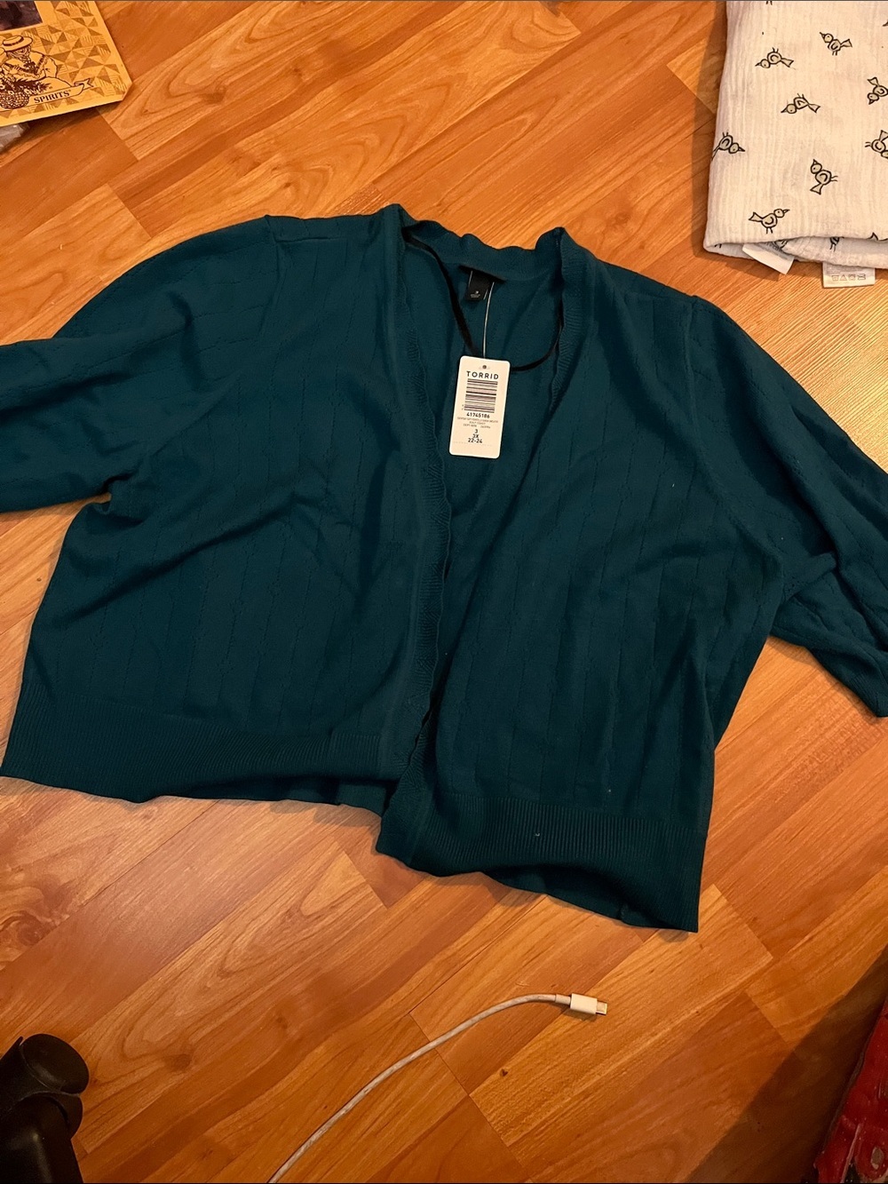 Torrid Teal Open-Front Short Cardigan Size 3X